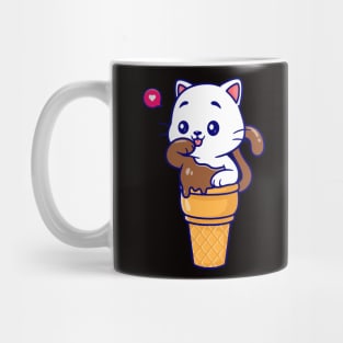 Funny cat ice cream Mug